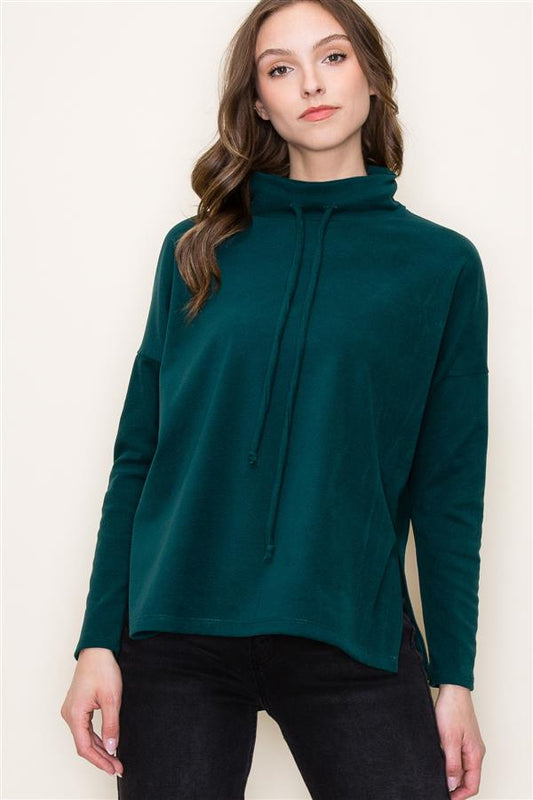 Drawstring Turtleneck Sweater