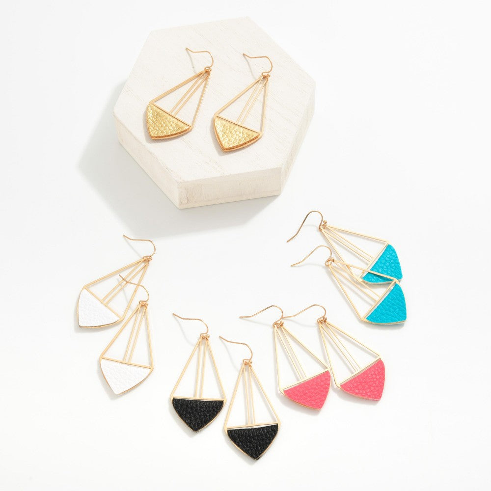 Leather Triangle Earrings