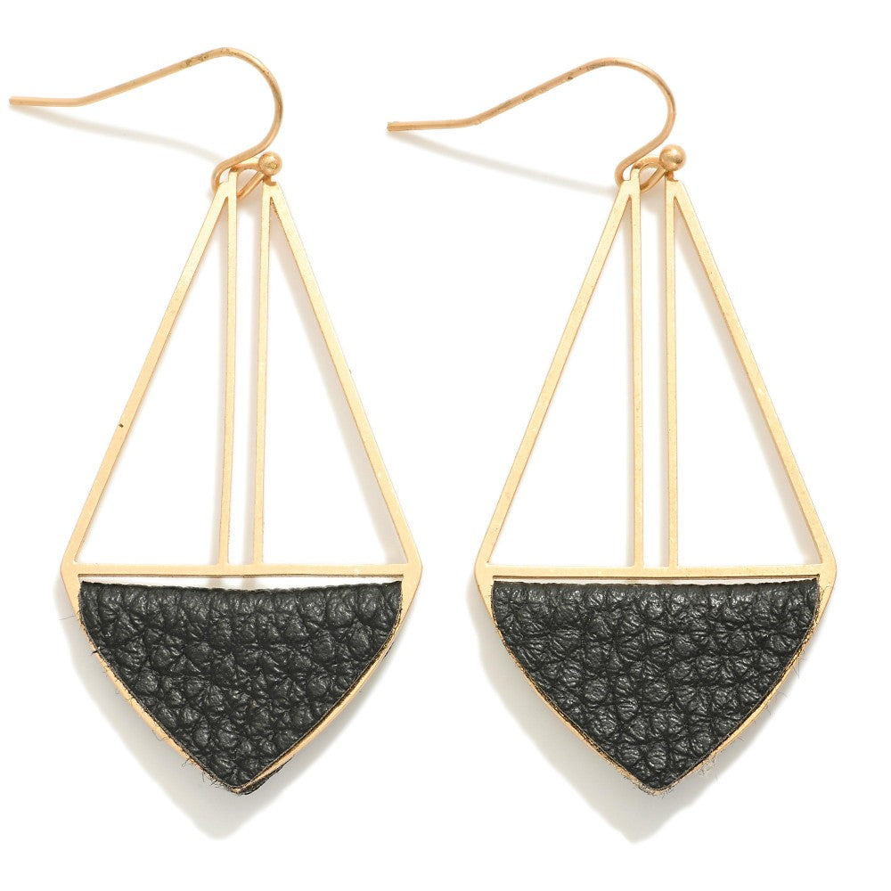 Leather Triangle Earrings