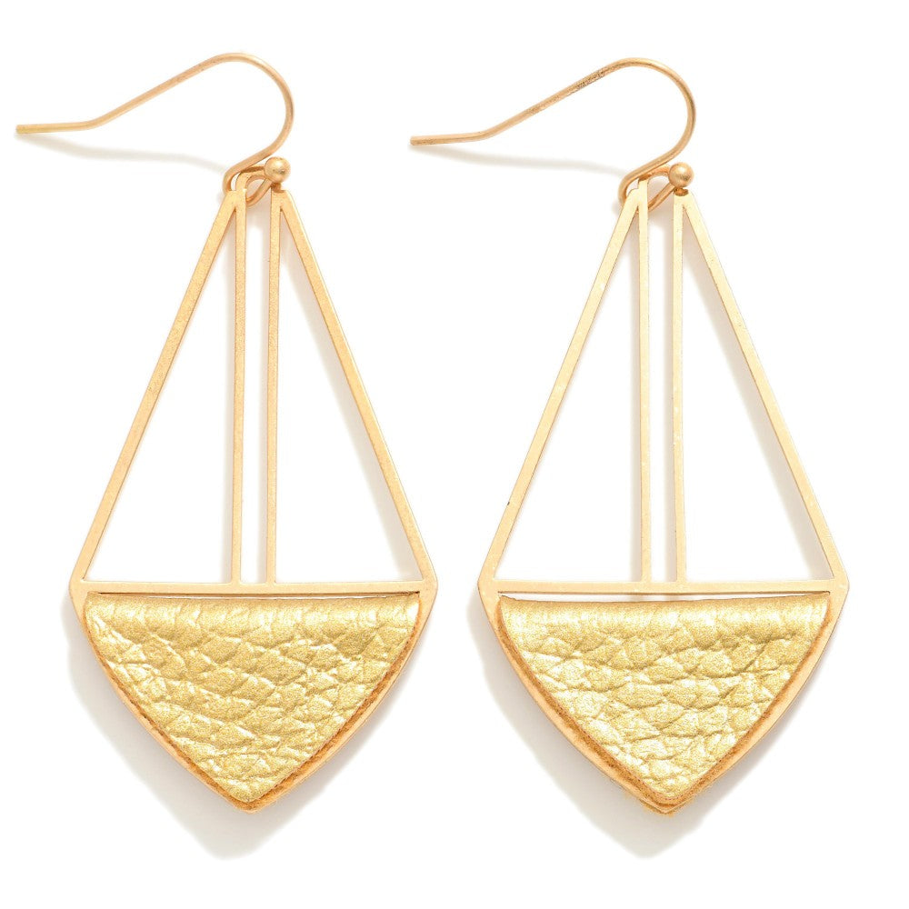 Leather Triangle Earrings