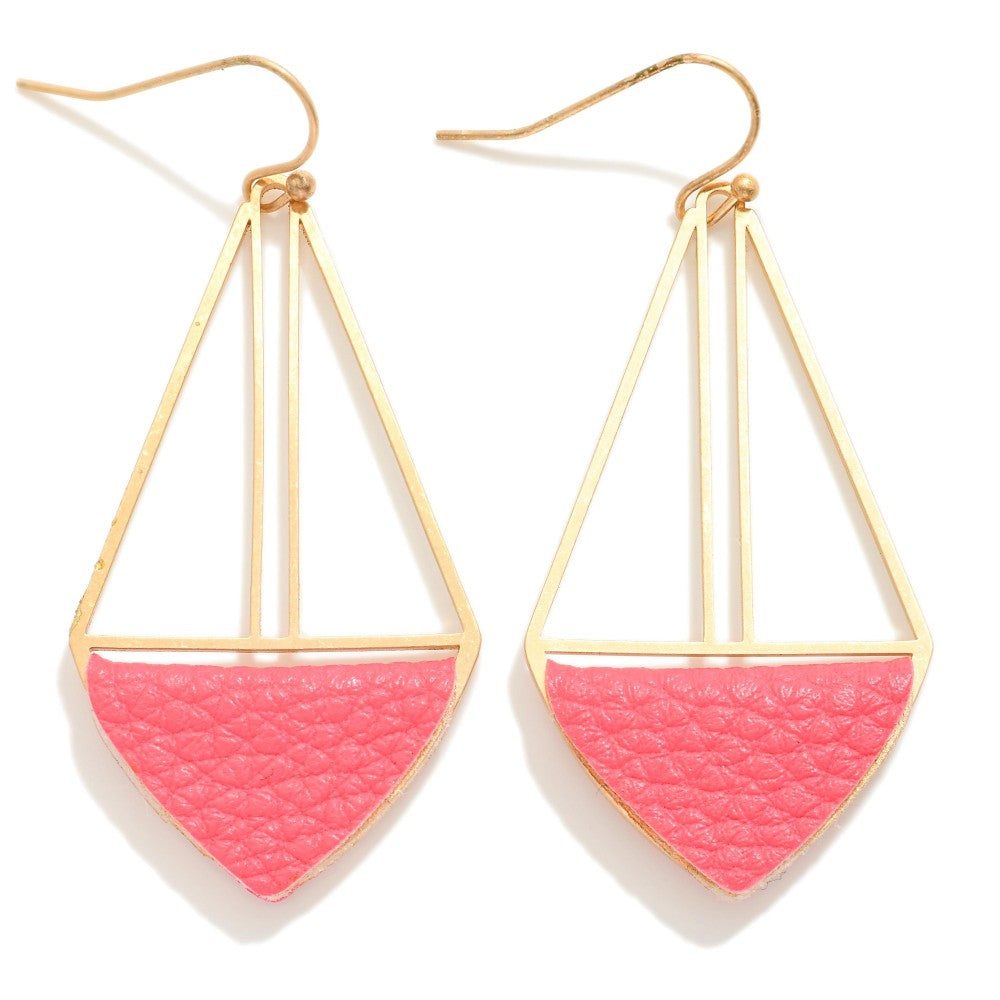 Leather Triangle Earrings