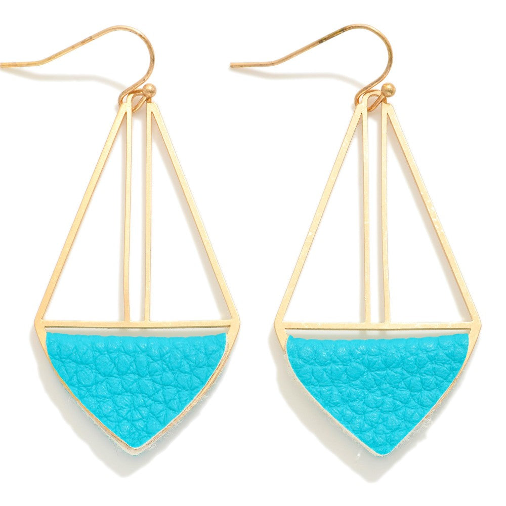 Leather Triangle Earrings