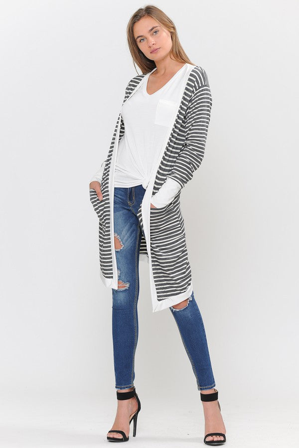 Striped Midi Cardigan