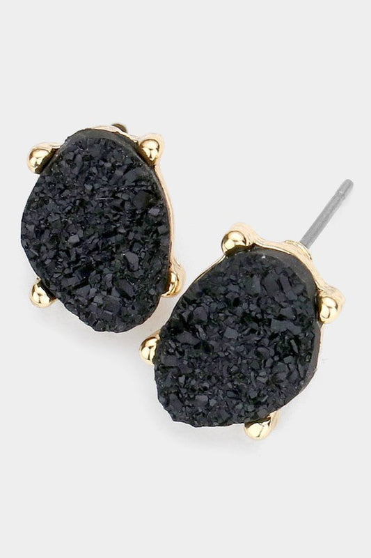 Druzy Oval Earring