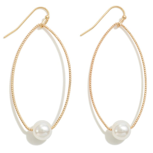 Dainty Drop Earring with Pearl Bead