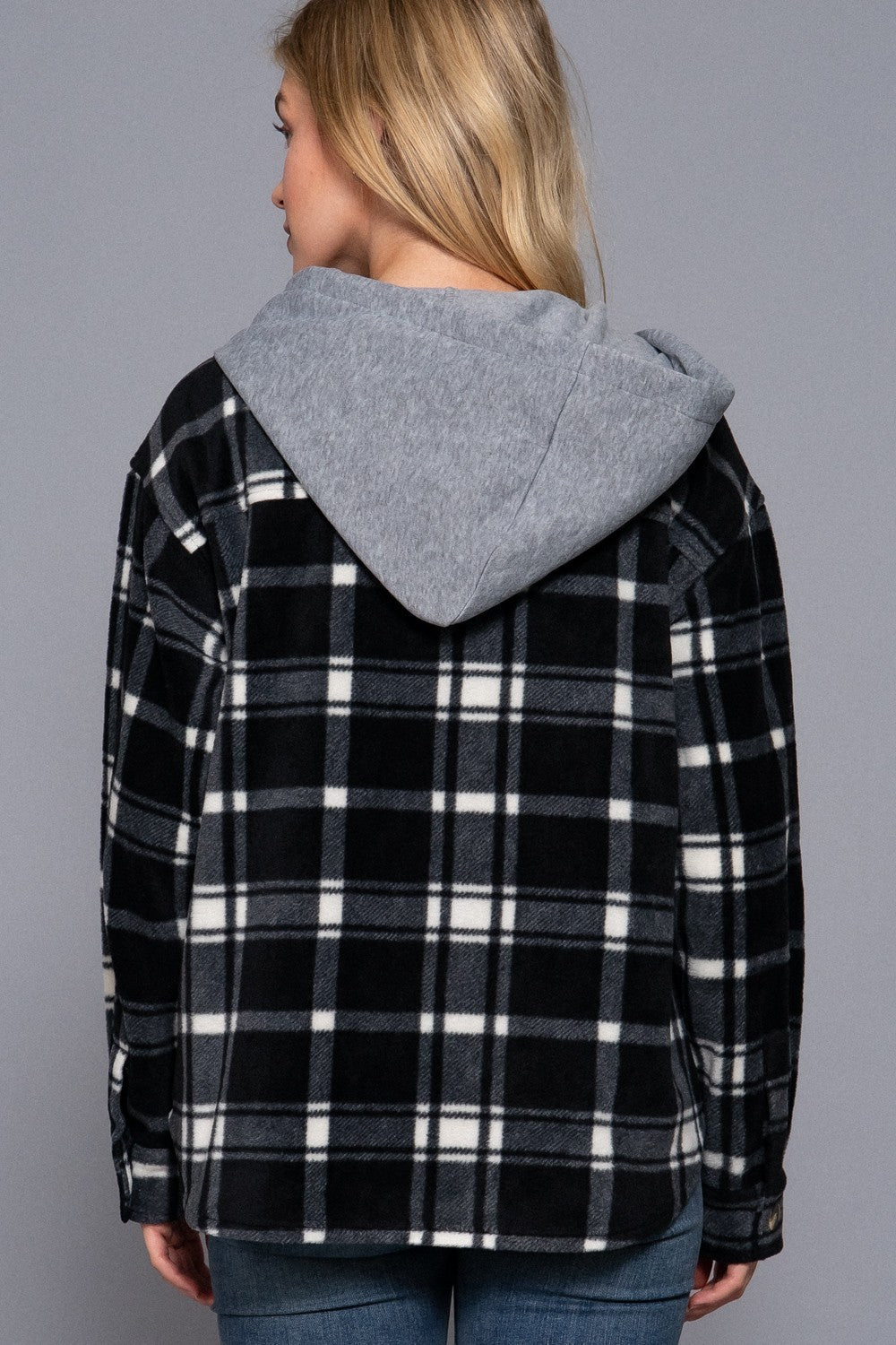 Plaid Hoodie Fleece Jacket