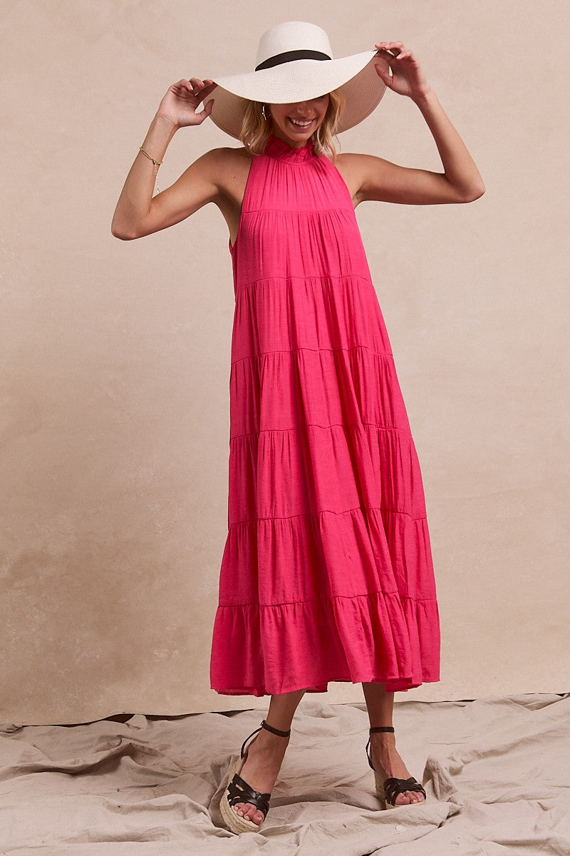 Solid Ruffled Dress