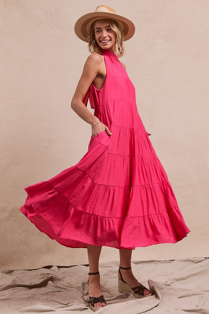 Solid Ruffled Dress
