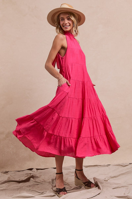 Solid Ruffled Dress
