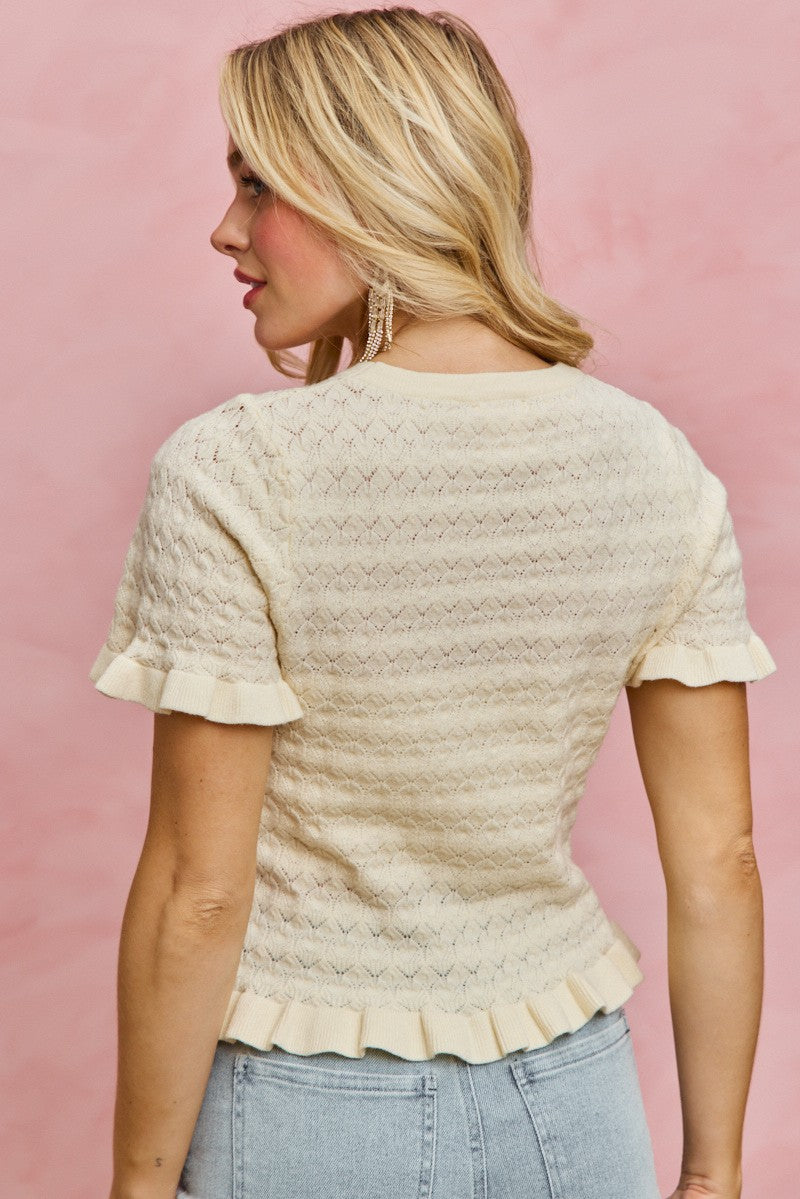 Ruffled Sweater Top