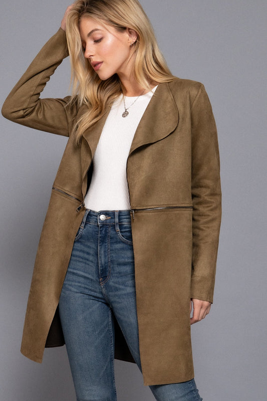 Suede Long Jacket