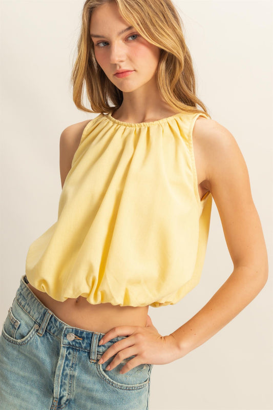Sleeveless Bubble Hem Top