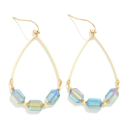 Translucent Beaded Teardrop Earring