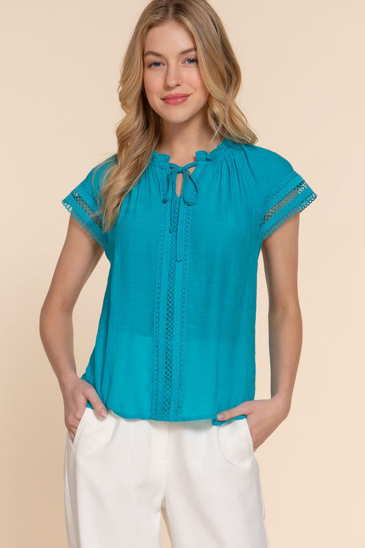 Turquoise Ruffle Top