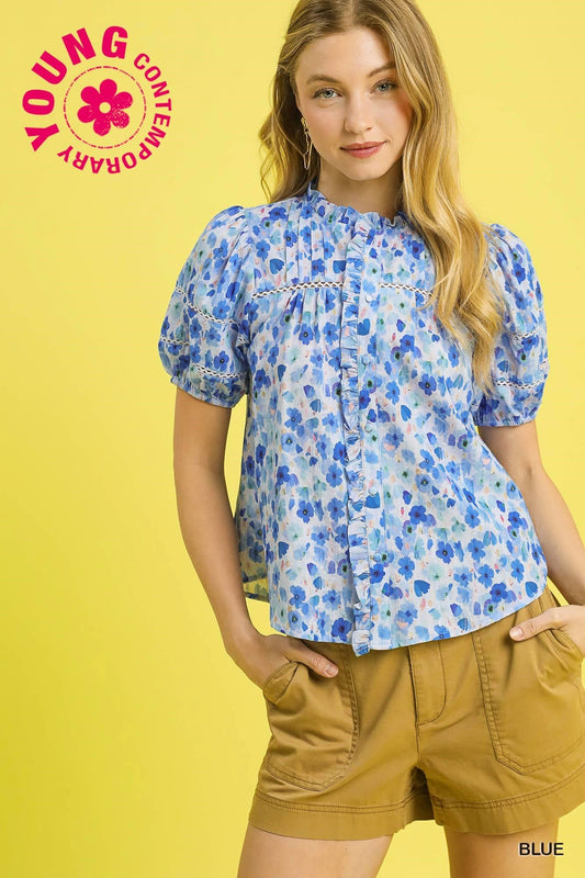 Watercolor Pintuck Blouse