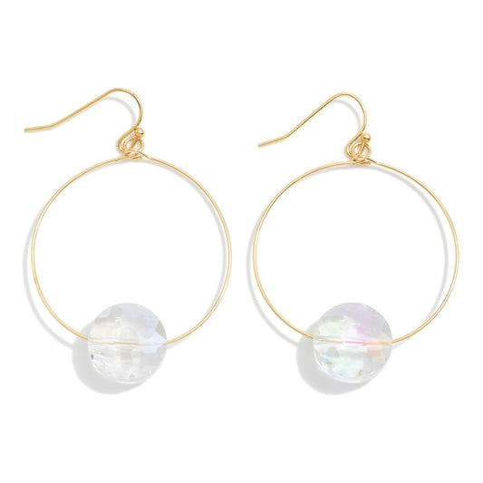 Wire Crystal Hoop Earring
