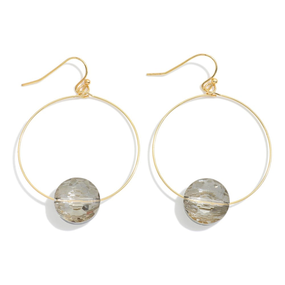 Wire Crystal Hoop Earring