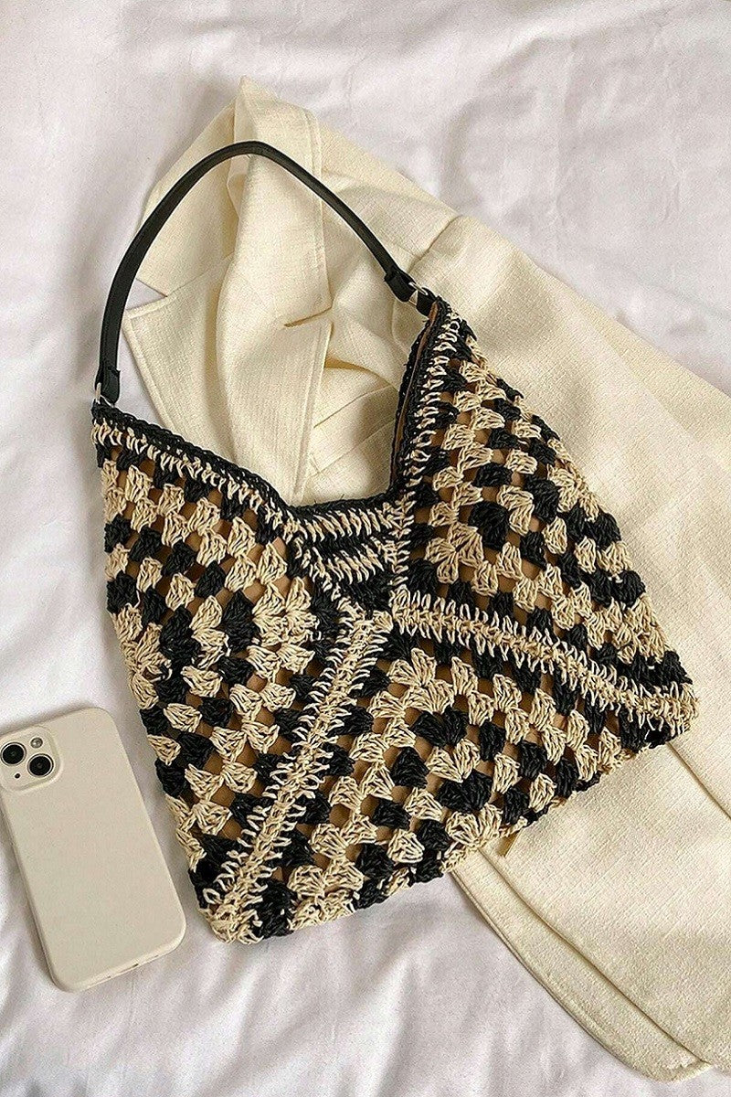 Woven Straw Shoulder Bag