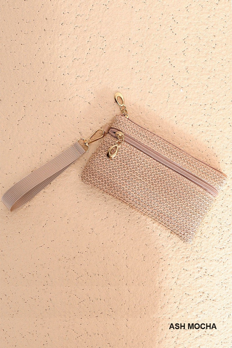 Boho Straw Wristlet