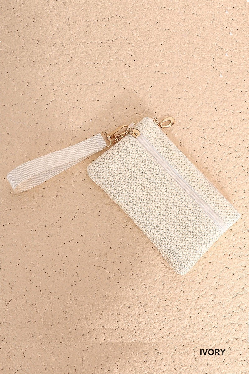 Boho Straw Wristlet