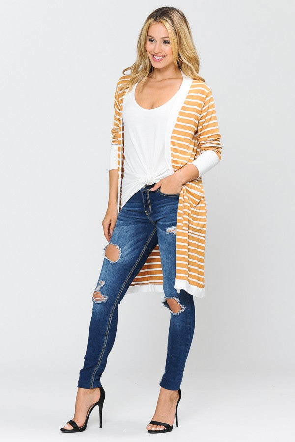 Striped Midi Cardigan