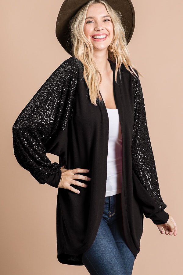 Sequin Cardigan - Black *FINAL SALE*