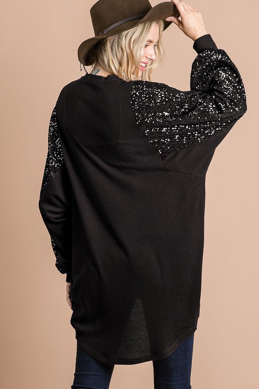 Sequin Cardigan - Black *FINAL SALE*